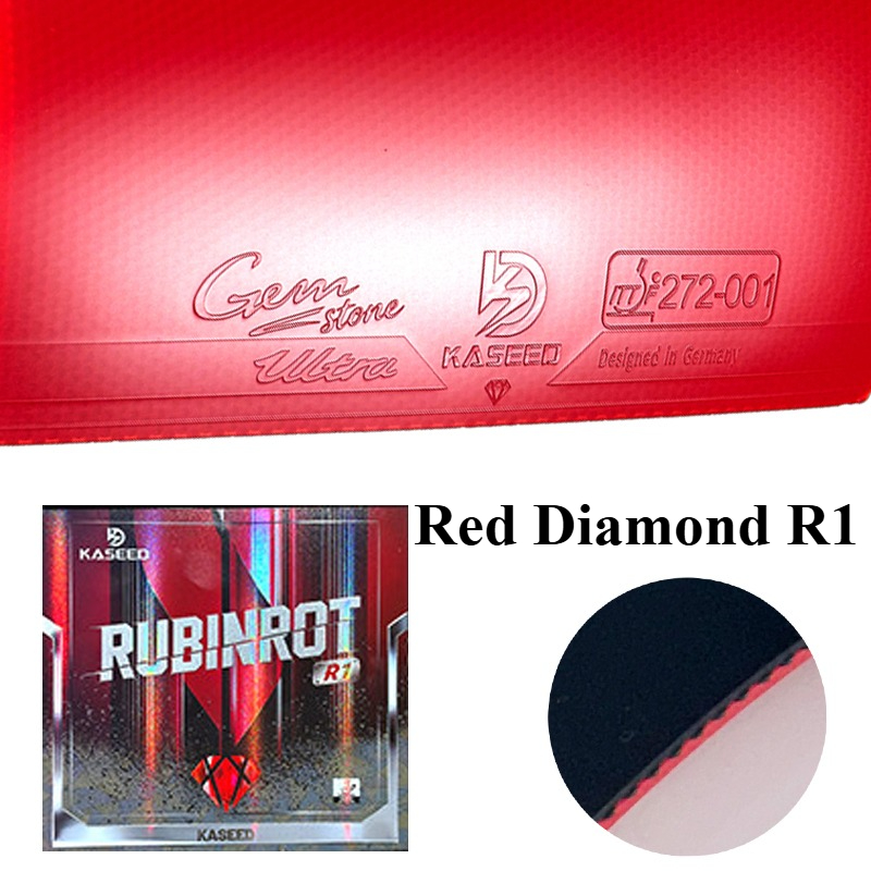 Table Tennis Grip - KASEED Red Diamond R1 Tafeltennisrubber met