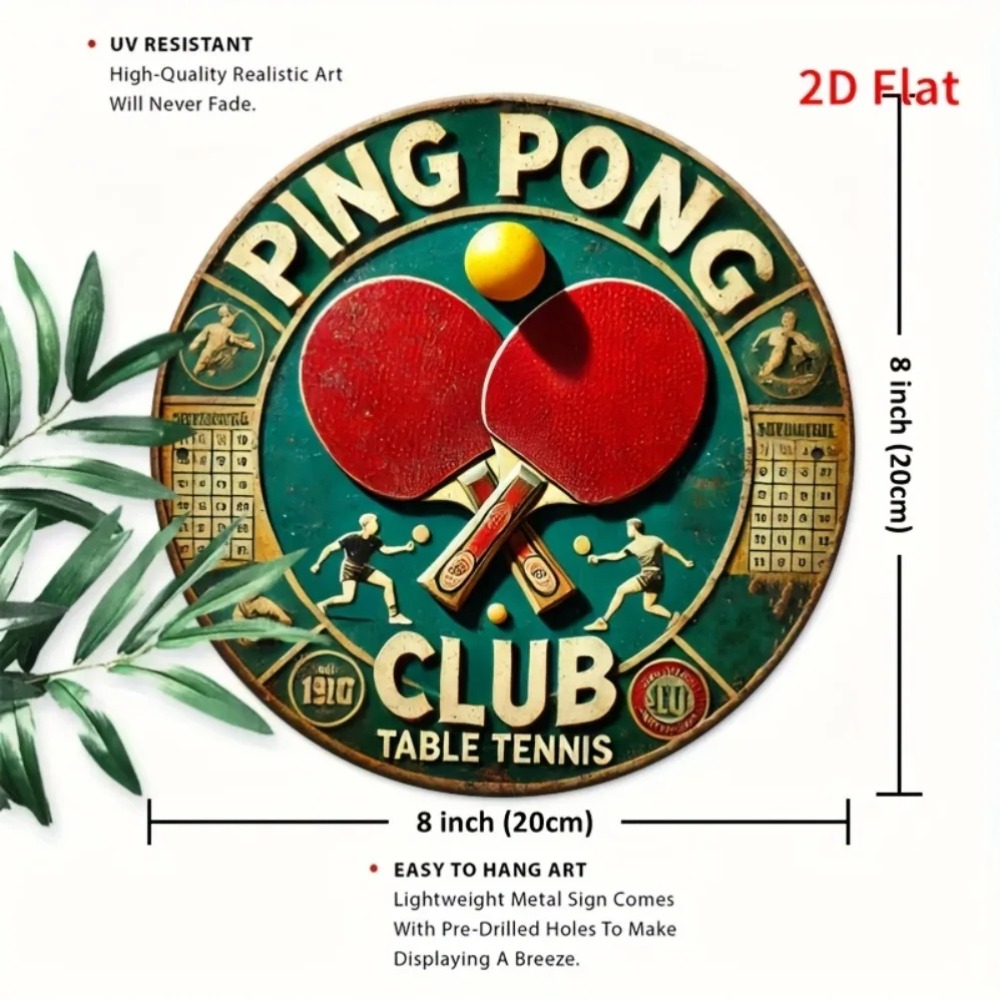 2D Platte Vintage Ping Pong Cl - Table Tennis Dimension recensie en prijs