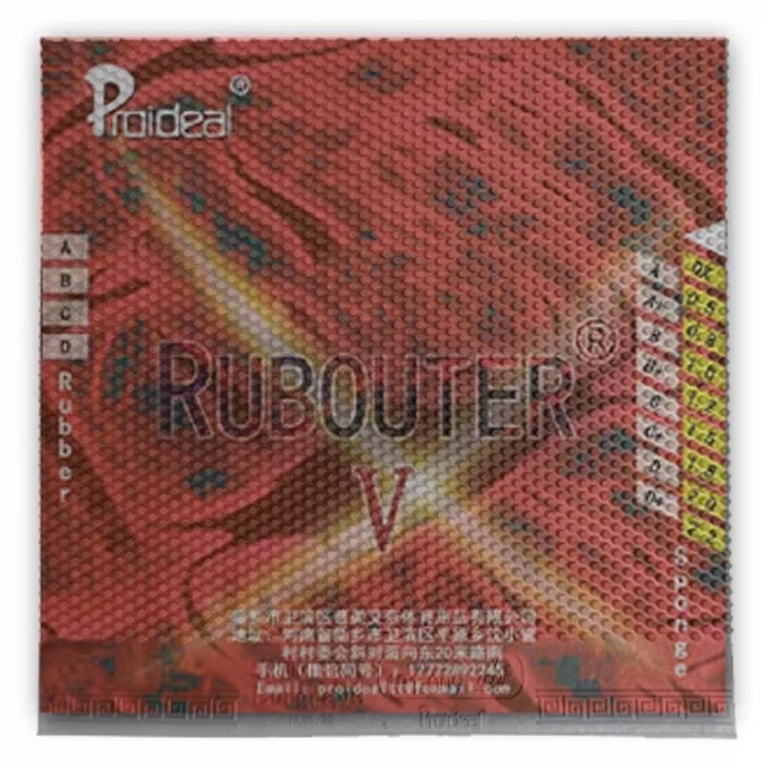 Proideal RUBOUTER V Grade D Ru - Table Tennis Pro recensie en prijs